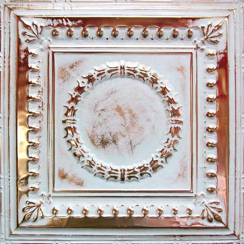 Painted tin ceiling tile - painted,