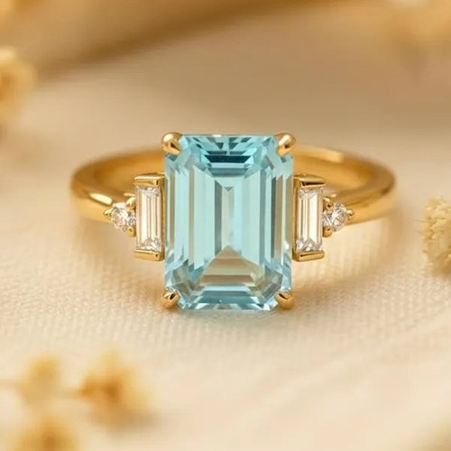 Octagon cut aquamarine - cut,