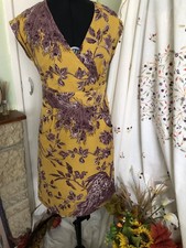 Joules stunning mustard floral pencil dress size 8