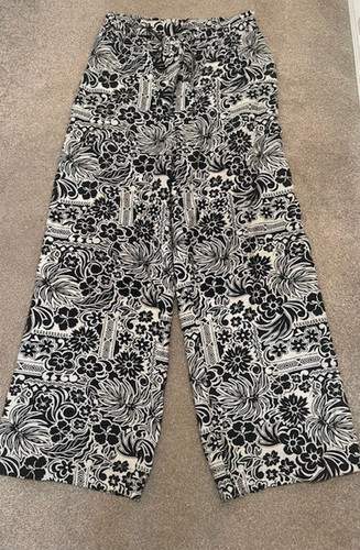 Primark black white floral - black,