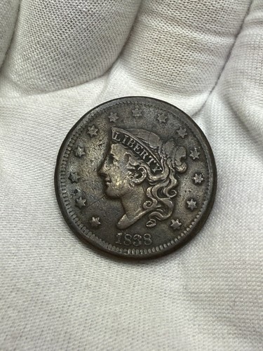 1838 coronet large - 1838, cent,