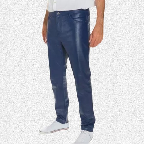 Mens blue lambskin leather - blue,