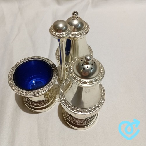 Silver plate cruet set - plate,