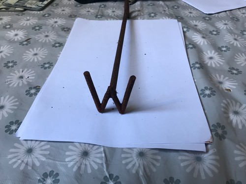 Vintage branding iron - iron, 'w'