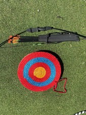 ZIRUU Round Solid Straw 50cm Natural Archery Target With Bow And Arrows
