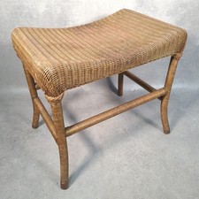 Vintage Wicker Stool Bench