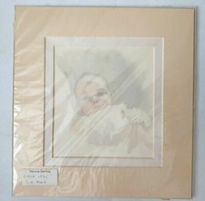 J H Dowd Colour Print of Baby Gazing Mounted Punch Art Deco 1930s circa 1935