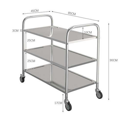Stainless steel trolley cart - steel,