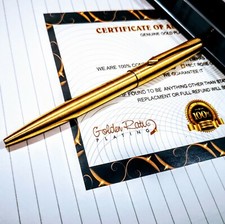 Parker Galaxy Ball Point Writing Pen Click Release Ink Boxed 24Ct Gold Plated