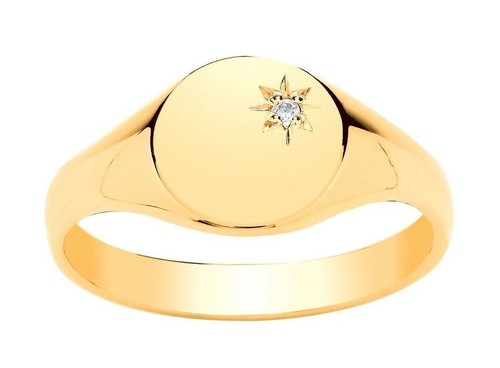 Diamond signet ring - signet,