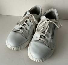 Pavers White Leather Side Zip