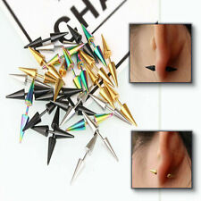 Pair of Surgical Steel Lightweight Punk Double Cone Spike Arrow Stud Earrings