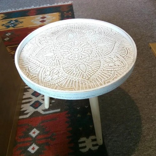 Vintage small round - side, table