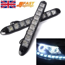 2x Universal Car Daytime Running Light 9 LED DRL Strips Driving Lamp Fog Lights
