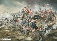 Battle of Waterloo military art post card Mercer's Troop Royal Horse Artillery 