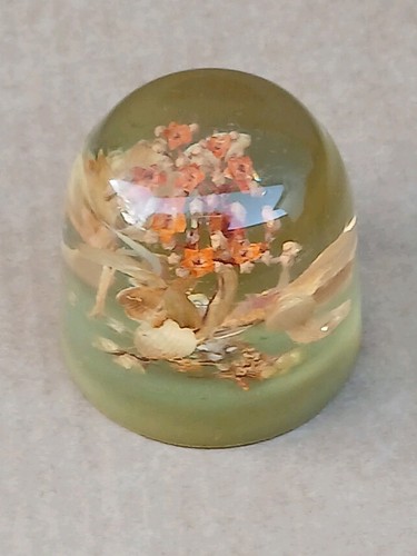 Vintage lucite paperweight - lucite,