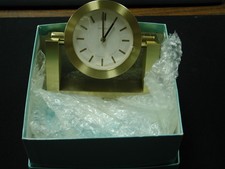 Tiffany & Co. Bronze Swiss Quartz alarm Clock working with box and pouch