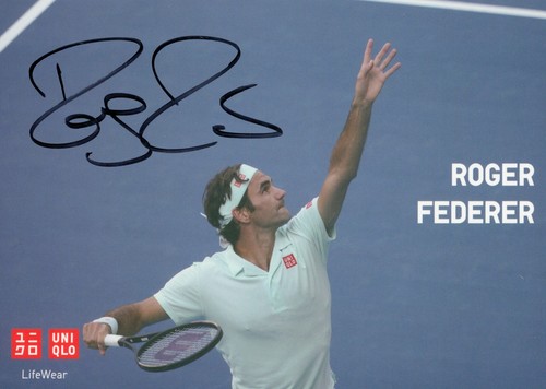Roger federer hand signed 6x4 - federer,