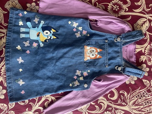 Bluey bingo denim pinafore - bluey,