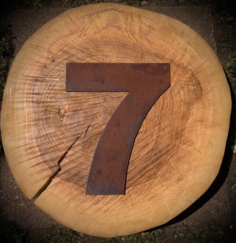 Rustic metal number - metal,