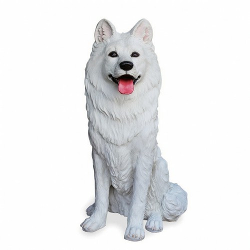 Samoyed dog statue - dog, white