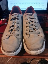 Skechers Gogamat arch  Mens Lace Up  beige Canvas Shoes Size 8 UK