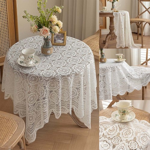 White lace tablecloth - lace,
