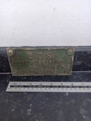 Vintage cast aluminium sign - ,