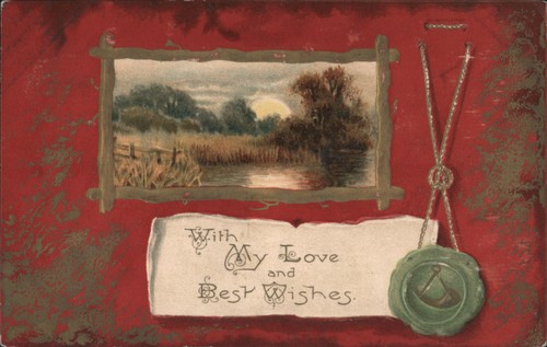 Masonic seal with - seal, sunset