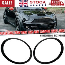 2x Gloss Black Headlight Trim Ring For BMW Mini Cooper R55 R56 R57 2007-20015 UK