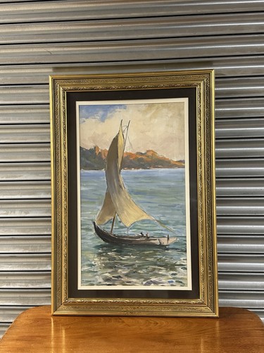 Gilt framed oil painting - framed,