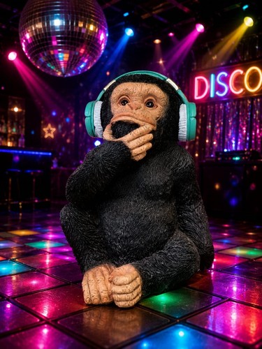 Cheeky monkey with cool blue - with,