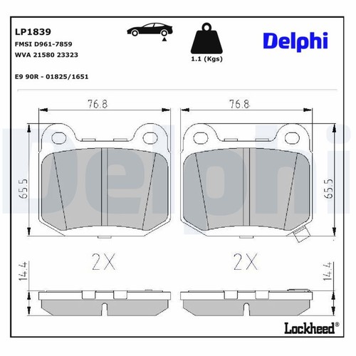 Lp1839 brake pad set - pad, set,