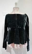 Gorgeous Privatsachen Cropped Velvet Top, UK 14 / UK16, Black, Silk, Embroidered