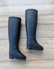 Vintage Barbie BLACK RIDING BOOTS 1970s In Soft Rubber Taiwan