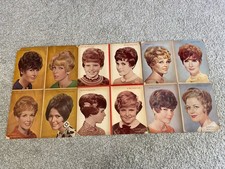 Vtg Lot of 3 Beauty Shop Posters Late 60s Modern styles Hair Dresser 1967 Updo