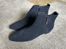 Next Navy Suede Leather Ankle Boots Size 7/41 Brand New