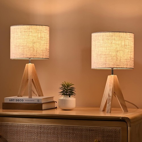 Set wooden tripod bedside - of,