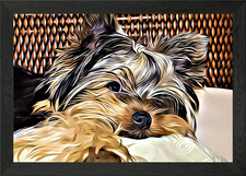 Yorkie Puppy Painting Framed