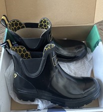 Joules Women  Wellibob  Ankle Wellies  - Black Gold  Bee   - UK 7 