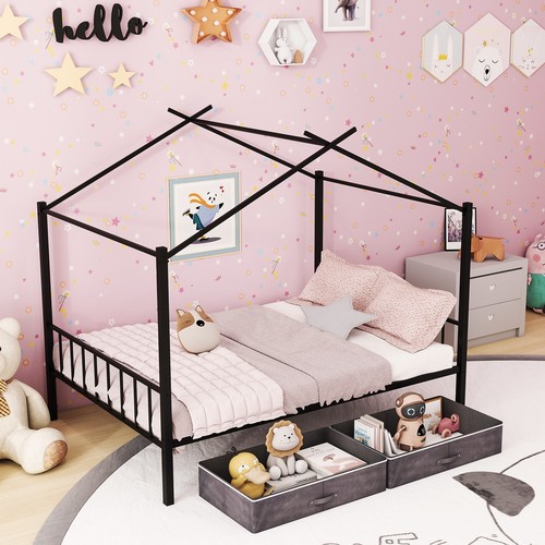 Double size house bed metal - double,