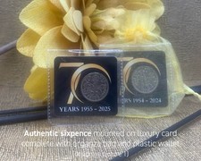 70th 1955 Personalised Gift Coin Lucky Sixpence Coin Birthday Present mum dad 42