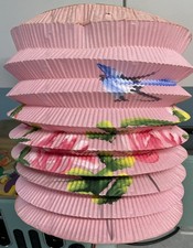 2 x Vintage Christmas Painted Chinese Paper Lanterns