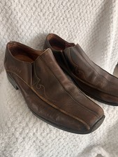 Kickers Brown Leather Slip-On Loafers Dress Shoes Beetle Sole EU 43 / UK 9