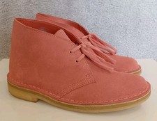 CLARKS Originals Desert Boot Coral Pink Suede Womens UK Size 4 SEE DESCRIPTION 