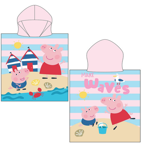 Peppa pig poncho - pig, waves