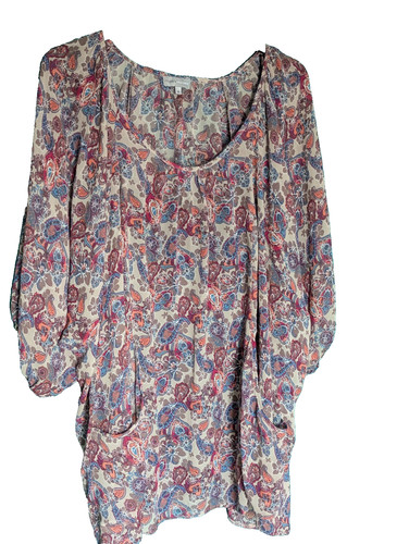 Red multi floral - floral, chiffon