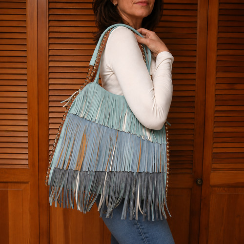 Big buddha fringe - studded, faux