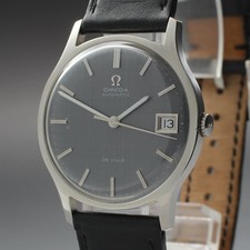 Read Vintage 1970 OMEGA DeVille Cal.1002 Gray Silk Dial 33mm Men Automatic Watch