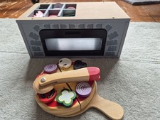 Jumini Wooden Pizza Oven Toy – Kitchen with Oven & Food Set - Role Play 